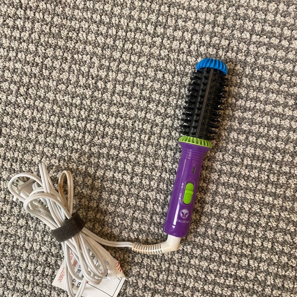 Calista Purple Hot Brush styling tool with Blue & Green Accents